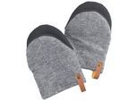 Topfhandschuhe WENKO "Modell Ada Mini", grau (grau, schwarz), B:14cm H:19cm L:5cm, Baumwolle, Topflappen, Topfhandschuhe, kleine Ofenhandschuhe, Handflächen aus Neopren, Baumwollinnenseite
