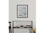 Bild QUEENCE "Andrea", grau (farbe rahmen: schwarz, farbe bild(er): grau), B:30cm H:40cm, Acrylglas, Holz, Papier, Bilder, Bild, HD Premium Poster-Druck inkl. Holzrahmen
