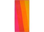 Strandtuch DYCKHOFF "Sunset", rot (grenadine), B:80cm L:180cm, Frottiervelours, Baumwolle, Handtücher, Strandtuch, kuscheliges Velours
