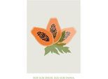 Bild KOMAR "Cultivated Papaya", orange (farbe bild(er): orange), B:50cm H:70cm, Holz, Papier, Bilder, Bild, Wandbild zur Dekoration - ohne Rahmen