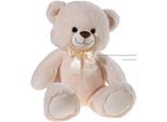 Kuscheltier HEUNEC "Bär mit Schleife creme, 55 cm", beige (creme), Plüschfiguren, KinderH:55cm, Kuscheltier, enthält recyceltes Material, H:55cm