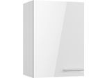 Hängeschrank OPTIFIT "Lilly", weiß (weiß lackiert, weiß, schwarz stone), B:50cm H:70,4cm T:34,6cm, Holzwerkstoff, Schränke, Hängeschrank, Breite 50 cm, 1 Tür, 2 Einlegeböden