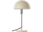 Tischleuchte "Linnea Pilz Lampe - Travertin Steinfuß", beige (hellbeige, chrom, travertin, stein beige), Ø 20,5cm H: 35,5cm, 1 Stk., LEGER HOME BY LENA GERCKE, Leuchten, Pilzleuchte, Tischlampe, Höhe 35,5 cm, Naturstein, Pilzlampe, Tischleuchte