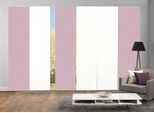 Schiebegardine HOME WOHNIDEEN "PIVE 6er SET" Gr. 1, rosa, B:60cm H:245cm, Polyester, Gardinen, Schiebegardine, Schiebevorhang Digidruck 6er Set PIVE
