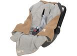 Einschlagdecke LÄSSIG "für Babyschale, sand", Baby, Gr. B/L: 78cm x 78cm, beige (sand), Baumwolle, unifarben, Wohndecken Einschlagdecke