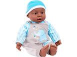 Babypuppe BAYER "Interactive Baby Boy, 40 cm", blau (blau, grau), Puppen, Baby, Babypuppe