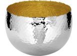 Schale FINK "SEFA", silber (silberfarben, goldfarben), H:18,5cm Ø:25,5cm, Eisen, Schüsseln, Schale, Dekoschale mit feiner Hammerschlagstruktur