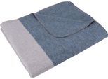 Wohndecke SETEX "Kuscheldecke", grau (grau, petrol), B:150cm L:200cm, Baumwolle, Polyester, Wohndecken, Wohndecke, mit Streifen, Kuscheldecke
