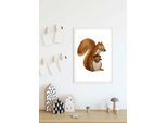 Bild KOMAR "Cute Animal Squirrel", bunt (farbe bild(er): bunt), B:30cm H:40cm, Holz, Papier, Bilder, Bild, Wandbild zur Dekoration - ohne Rahmen