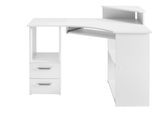 Schreibtisch VOGL MÖBELFABRIK "Sam", weiß, B:115cm H:87cm T:73cm, Tische, Schreibtisch, Eckschreibtisch, Tastaturauszug, Monitoraufsatz & opt. Towerfach