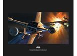 Bild KOMAR "Star Wars Classic RMQ Endor Orbit War", bunt (farbe bild(er): bunt), B:50cm H:40cm, Holz, Papier, Bilder, Bild, Wandbild zur Dekoration im Kinderzimmer - ohne Rahmen