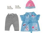 Puppenkleidung BABY BORN "Deluxe Jeans Kleid, 43 cm", bunt, Puppenkleidung, Baby, Puppenkleidung
