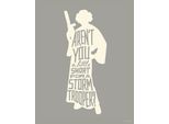 Bild KOMAR "Star Wars Silhouette Quotes Leia", bunt (farbe bild(er): bunt), B:40cm H:50cm, Holz, Papier, Bilder, Bild, Wandbild zur Dekoration im Kinderzimmer - ohne Rahmen