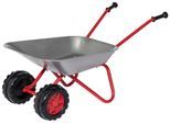 Schubkarre ROLLY TOYS "rollyMetallschubkarre, Double Tyre", bunt (silberfarben, rot), Schubkarren, KinderB:38cm H:41cm T:80cm, Kunststoff, Metall, Schubkarre, für Kinder; Made in Europe, B:38cm H:41cm T:80cm