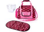 Puppen Wickeltasche BAYER "bordeaux Sterne", rot (bordeaux sterne), Puppenausstattungen, KinderB:7cm H:20cm L:27cm T:27cm, Puppen Wickeltasche, B:7cm H:20cm L:27cm T:27cm