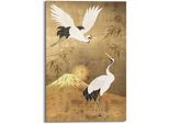 Wandbild REINDERS "Kraniche", gold (farbe bild(er): goldfarben), B:60cm H:90cm T:2cm, Holzwerkstoff, Bilder, Wandbild