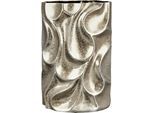 Tischvase CASABLANCA BY GILDE "Relief, Höhe ca. 37 cm, mit Dellen-Struktur", silber (silberfarben), B:24cm H:37cm T:14cm, Keramik, Vasen, Tischvase, dekorative Vase aus Keramik, Blumenvase