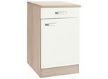 Unterschrank OPTIFIT "Faro", weiß (weiß matt), B:50cm H:84,8cm T:60cm, Schränke, Unterschrank, mit Metallgriffen, Breite 50 cm