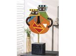Fantasy-Figur CASABLANCA BY GILDE "Gesicht Abstrakt "Kupka", bunt, B:27cm H:47cm T:11cm, Kunstharz, Metall, Dekofiguren, Fantasy-Figur