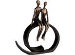 Dekofigur CASABLANCA BY GILDE "Skulptur Close", braun (bronzefarben), B:30cm H:35cm T:12cm, Polyresin, Dekofiguren, Dekofigur, Dekoobjekt, Höhe 35 cm, Pärchen, mit Spruchanhänger, Wohnzimmer