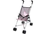 Puppenbuggy BAYER "grau/rosa mit Schmetterling", rosa (grau, rosa schmetterling), Puppenwagen, KinderB:27cm H:56cm T:47cm, Puppenbuggy, B:27cm H:56cm T:47cm