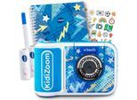 Kinderkamera VTECH "KidiZoom Print Cam + Scrapbook Bundle", blau (blau, weiß), Fotokameras, KinderB:13,4cm H:9,2cm T:4,8cm, Kinderkamera, mit eingebautem Thermodrucker, inkl, Thermopapier, Scrapbook + Stift, B:13,4cm H:9,2cm T:4,8cm