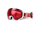 Skibrille YEAZ "Ski- und Snowboard-Brille rot/matt weiß BLACK RUN", rot, Sportbrillen, Skibrille