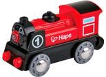 Spielzeugeisenbahn-Lokomotive HAPE "Batteriebetriebene Lokomotive Nr. 1", bunt, Spielzeugeisenbahn-Erweiterungen, KinderB:10cm H:16cm T:5,5cm, Holz, Kunststoff, Spielzeugeisenbahn-Lokomotive, mit Licht- und Soundeffekt, B:10cm H:16cm T:5,5cm