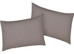 Kissenbezug BELLANA "Mako-Jersey-Exclusiv", grau (taupe), B:60cm L:40cm, Baumwolle, Obermaterial: 100% Baumwolle, Kissenbezüge, Kissenbezug, aus reiner Baumwolle