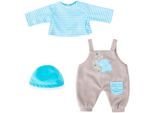 Puppenkleidung BAYER "Latzhose Elefant 46", blau (blau, grau), Puppenkleidung, Baby, Puppenkleidung
