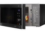 LG Mikrowelle "MH 6565 CPB", schwarz (matt schwarz steel mit glasfront), B:47,6cm H:27,2cm T:38,9cm, Mikrowellen, Mikrowelle