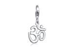 Charm-Einhänger NENALINA "Charm Om Symbol Anhänger Yoga 925 Silber" Gr. 27, silber, Charms, Damen, Blacklist, Silber 925 (Sterlingsilber), Charm-Einhänger