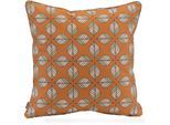 Dekokissen H.O.C.K. "Botanic", beige (camelfarben, terrakotta, gemustert), B:50cm H:10cm L:50cm, Obermaterial: 100% Baumwolle. Füllung: 100% Polyester, Dekokissen_Sitzkissen_Kissenhüllen, Dekokissen, tropische Muster, retro, inkl. Füllung, Bezug mit Reißverschluss