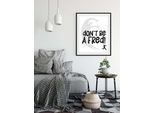 Bild QUEENCE "DON'T BE A FRED", schwarz-weiß (farbe rahmen: schwarz, farbe bild(er): weiß, schwarz), B:40cm H:50cm, Acrylglas, Holz, Papier, Bilder, Bild, HD Premium Poster-Druck inkl. Holzrahmen