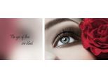 Leinwandbild QUEENCE "Eyes", rot (farbe bild(er): rot), B:100cm H:40cm T:2cm, Canvas, Holzrahmen, Bilder, Leinwandbild, Premium-Leinwandstoff, Handarbeit aus Deutschland, Spruch, 2er Set