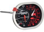 Bratenthermometer GEFU "MESSIMO", rot (edelstahlfarben, schwarz, rot), B:8,4cm H:12cm T:6,5cm, Temperaturmessgeräte, Bratenthermometer, 3in1, Edelstahl