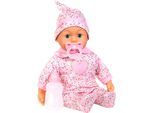 Babypuppe BAYER "First Words Baby, 38 cm, Herzen rosa", rosa (herzen rosa), Puppen, Baby, Babypuppe, mit Schlafaugen und Babygeräuschen
