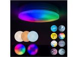 NÄVE LED Deckenleuchte "Sligo", bunt, 1, Ø 38cm H: 6,5cm, 1 Stk., Leuchten, Kristalleffekt, dimmbar, Nachtlicht, CCT, Farbwechsler, Fernbedienung, LED Deckenleuchte