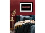 Bild QUEENCE "HANNOVER LIGHTS", rot (farbe rahmen: schwarz, farbe bild(er): rot), B:40cm H:30cm, Acrylglas, Holz, Papier, Bilder, Bild, HD Premium Poster-Druck inkl. Holzrahmen