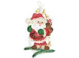 Fensterbild "Weihnachtsmann" Gr. 1, rot (goldfarben, grün, rot), B:16cm H:28cm, Polyester, W. REUTER & SOHN - PLAUENER SPITZE, Fensterbilder, Fensterbild, Made in Germany