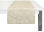 Tischläufer ADAM "Flower Cuvée" Gr. 1, beige (naturweiß), B:50cm L:150cm, Bio-Baumwolle, Tischdecken, Tischläufer