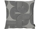 Dekokissen APELT "Nova" Gr. 1, grau (anthrazit, gemustert), B:46cm L:46cm, Obermaterial: 90% Polyester, 10% Viskose, Dekokissen_Sitzkissen_Kissenhüllen, Dekokissen
