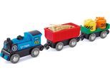 Spielzeug-Eisenbahn HAPE "Güterzug mit Batterieantrieb", bunt, Spielzeugfahrzeuge, KinderB:29cm, Spielzeug-Eisenbahn, B:29cm