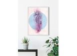 Bild KOMAR "Sea Horse Circle", bunt (farbe bild(er): bunt), B:40cm H:50cm, Holz, Papier, Bilder, Bild, Wandbild zur Dekoration - ohne Rahmen