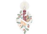 Fensterbild "Kerze" Gr. 1, bunt (bordeaux, goldfarben, rosé), B:18cm H:35cm, Polyester, W. REUTER & SOHN - PLAUENER SPITZE, Fensterbilder, Fensterbild, Made in Germany
