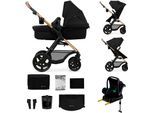 Kombi-Kinderwagen KINDERKRAFT "MOOV 2 4in1 EVA", Baby, schwarz, Stahl, Kinderwagen Kombi-Kinderwagen, mit EVA-Rädern