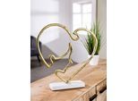 Wanddekoobjekt GILDE "Skulptur Modern Face", gold (goldfarben), B:39cm H:40cm T:7,5cm, Aluminium, Wanddekoobjekte, Wanddekoobjekt