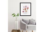 Bild QUEENCE "Faye", rosa (farbe rahmen: schwarz, farbe bild(er): rosa), B:40cm H:50cm, Acrylglas, Holz, Papier, Bilder, Bild, gerahmt
