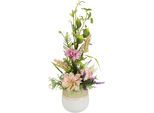 Kunstblume I.GE.A. "Gesteck aus Hortensien und Dahlien", rosa, B:20cm H:47cm L:20cm, Polyester, Kunstpflanzen, Kunstblume