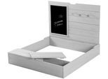 Sandkasten ROBA "Outdoor+", grau, Sandkästen, Kinder, B/H/L: 85,5cm x 65,5cm x 80cm, Kunststoff, Massivholz, Sandkasten, aufklappbar mit Deckel, HxBxT: 65,5 x 85,5 x 80 cm, B:85,5cm H:65,5cm L:80cm T:32cm